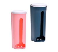 ZUNOXAZ 2 Piezas Organizador de Plástico para Bolsas de Basura Dispensador y Soporte de Pared para Cocina Colores Rosa y Azul Ahorro de Espacio y Diseño