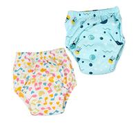 ZUNOXAZ 2 piezas Pantalones de Entrenamiento para Niña Reutilizables Transpirables Lavables Diseño de Marino y Cómodos y Resistentes