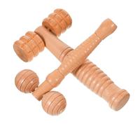 ZUNOXAZ 2 piezas Rodillo de Masaje Manual de Madera Herramienta Portátil de Acupresión para Relajación Muscular Uso Casa y Viaje