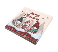 ZUNOXAZ 20 Piezas Unidades Servilletas Navidad Desechables con Diseño y Cuadros Toallitas Papel Fiesta Prácticas para Cenas Familiares y Restaurantes