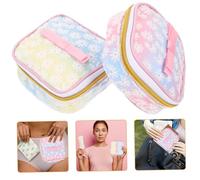 ZUNOXAZ 2piezas Bolsa De Almacenamiento Portátil Para Compresas Sanitarias Con Cierre Malla Bordada Resistente y Protectora Para Cuidados Femeninos