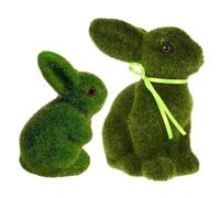 ZUNOXAZ 2piezas Decoración De Pascua De Conejitos Flockeados para Jardín y Hogar Adornos De Conejos De Flocking para Fiesta De