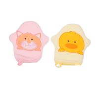 ZUNOXAZ 2piezas Toallas De Baño Para Niño Niña De Algodón Con Diseño De Dibujos Animados Manoplas Exfoliantes Suaves Para Recién Nacidos De Limpieza Corporal Absorbentes y Cómodos