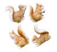 ZUNOXAZ 4 Piezas Conjunto Figuras Miniatura de Ardilla de Resina Realista para Decoración de Jardín Maceta Paisaje Miniatura de Escritorio Accesorios para Terrarios y Pasteles