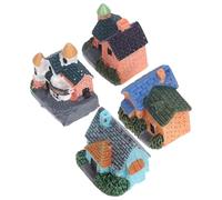 ZUNOXAZ 4 Piezas Figuritas de Resina Miniatura para Micro Paisaje de Casas de Campo Europeas Accesorios DIY para Bonsái y Decoración de Macetas Ornamentación para Jardines de Hadas y