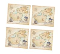 ZUNOXAZ 4 Piezas Mapas del Tesoro Infantil Propiedades para Pirata y Niñas Regalo Educativo Seguro y Duradero para Interiores