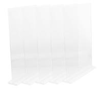 ZUNOXAZ 5 Piezas Soporte para Menú Acrílico Transparente Base Estable Antideslizante Soportes de Exhibición Doble Cara para Carteles Restaurante y Hotel