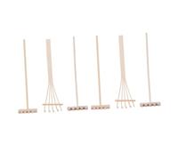 ZUNOXAZ 6 Piezas Rastrillos Mini de Bambú para Jardín Zen Herramientas de Arena para Decoración de Mesa Accesorios Ecológicos sin Mango Diseño de Tipos de Dientes para Patrones