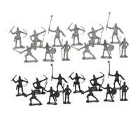 ZUNOXAZ 60 Piezas Mini Soldados Medievales y Figuras de Acción Educativas para Proyectos de Aprendizaje y Decoración de Pasteles Juguetes de Color Negro y Plata
