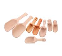 ZUNOXAZ 8 Cucharas de Madera Pequeñas para Especias y Azúcar Set 8 Piezas Mango Redondo y Plano Materiales Naturales de Madera de Haya y Fresno Utensilios Versátiles para Cocina Té y