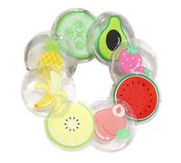 ZUNOXAZ Almohadillas de Hielo para Ojos Refrescantes Patrones de Frutas, 8 Unidades Redondas, Gel de Pvc, para Mujeres, Alivio de Migrañas y Bolsas, Uso en Casa y Viaje