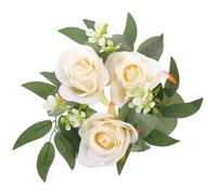 ZUNOXAZ Anillo de Vela de Rosa Artificial Beige Centro de Mesa Decorativo para Bodas Guirnalda de Flores Simuladas para Decoración de Fiestas y Eventos Accesorio Elegante para Mesas