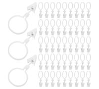 ZUNOXAZ Anillos para Cortinas de Resina Blanca 100 Unidades, Clips Abiertos para Barras Romanas, Accesorios para Colgar Cortinas, Protección Antiarañazos y Uso Doméstico