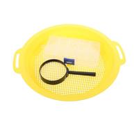 ZUNOXAZ Bandeja De Cedazo para Oro y Arena Pequeña Portátil, Sartén De Malla Manual De Filtrado, Herramienta De Búsqueda De Minerales para Aficionados Al Aire Libre, Kit con Lupa y Caja Compacta