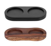 ZUNOXAZ Bandejas de Madera para Molinillos de Sal y Pimienta 2 Piezas Soporte para Molinillo Base Estable 5.8 Cm Color Negro y Marrón Organizador Cocina Accesorios Cocina