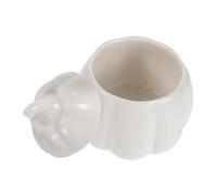 ZUNOXAZ Bol de Cerámica con Tapa Diseño Calabaza para Halloween Recipiente Versátil para Sopas Dulces y Snacks Resistente Microondas Colores Candy para Decoración Festiva Blanca