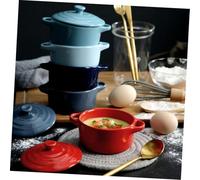 ZUNOXAZ Bol de para Guisos con Tapa Doble Asa Resistente al Microondas y Horno Cuenco para Sopa Cocina Color Azul Oscuro