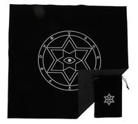 ZUNOXAZ Bolsa Cordón para Cartas de Tarot de Tela de Flanela Negra y Mantel de Altar Vintage para Lectura y Adivinación Fácil de Abrir y Cerrar