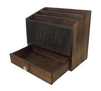 ZUNOXAZ Caja De Archivo De Madera Retro Organizador De Correo De Mesa Clasificador De Correo De Escritorio Soporte Para Archivos De Escritorio Bandeja De Cartas De Madera Organizador