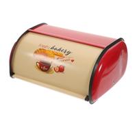 ZUNOXAZ Caja para Pan Metálica Roja Vintage Contenedor de Almacenaje para Cocina con Diseño Retro Organizador para Pan Fresco Hogar y Panaderías Caja de Almacenamiento Resistente y
