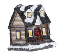 ZUNOXAZ Casa Luminosa Navideña De Resina con Luz Led, Modelo Villa Pequeña con Nieve, Decoración para Fiesta Navideña, Obsequio para Hogar y Oficina, Adorno para Navidad
