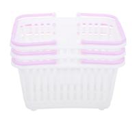 ZUNOXAZ Cesta De Plástico Pequeña con Asas Blanca, Ligera y Abierta, para Juguetes y Almacenamiento De Frutas y Baño, Portátil para Interiores y Exteriores, Set De 3 Unidades