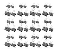 ZUNOXAZ Clips Negros para Material de Oficina 120 Piezas Surtidas 32 MM 25 MM 19 MM 15 MM Clips de Papel Metálicos Reutilizables para Hogar Escuela y Organización de Documentos