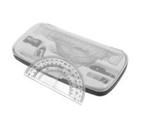 ZUNOXAZ Conjunto de brújula Reglas de plástico Protractor y gobernante transportador para la Escuela Regla de Compass Protractor Suministros Escolares brújula matemática aleación Negro