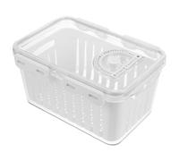 ZUNOXAZ Contenedor para Frigorífico con Cesta de Drenaje Multifuncional Caja de Almacenamiento Transparente para Frutas y Verduras Diseño Hermético para Conservar Frescura Mediano para