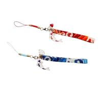 ZUNOXAZ Cordones para Colgar Teléfono 2 Piezas Diseño Japonés de Carpa Koi Azul y Rojo Cuerda Práctica Antipérdida para Llaves y Móviles Accesorios Decorativos Versátiles para Uso