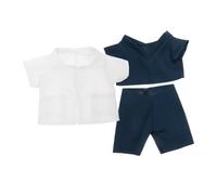 ZUNOXAZ Disfraz de Doctor de Peluche Suave Conjunto Bata Pantalones y Camiseta para Muñecas de Ropa Médica para Juguetes de Felpa Creativa y Cómoda