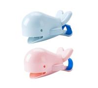 ZUNOXAZ Extensor de Grifo para Niños Forma de Delfín, Material Pp Seguro, 2 Piezas Compactas para Baño y Jardín, Accesorios Prácticos para Grifos Infantiles Color Aleatorio