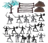 ZUNOXAZ Figuras Soldados Antiguos con Accesorios Modelos Militares Realistas de Plástico para Juguetes de Soldaditos Medievales y Romanos Decorativos