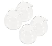 ZUNOXAZ Jarra de Leche de Vidrio Mini 20 Ml Set de 4 Unidades Transparente para Café Crema y Salsas Dispensador Portátil Adecuado para Espresso y Capuchino el Hogar