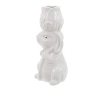 ZUNOXAZ Jarrón de Cerámica Blanco Forma de Conejo Jarrón Floral para Mesa de Comedor Decoración Festiva para Inauguración y Cumpleaños Recipiente Decorativo para Oficina y Hogar