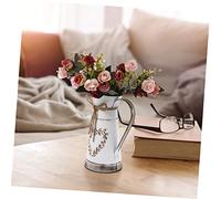 ZUNOXAZ Jarrón de Metal Decorativo Forma de Corazón Maceta Rústica para Arreglos Florero con Asa para Centro de Mesa para Hogar Bodas