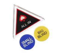 ZUNOXAZ Juego De Botones De Póker De Plástico Doble Capa para Crupier, Accesorios De Póquer Botón All-in, Ciega Grande y Pequeña, Set para Juegos De Mesa y Fiestas Sociales