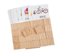 ZUNOXAZ Juguete De Bloques del Alfabeto para Niños Pequeños Tamaño Mediano De Madera Pulida Didáctico Educativo para Aprendizaje Temprano y Desarrollo Cognitivo