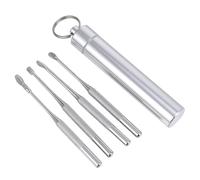 ZUNOXAZ Kit de Palillos de Oreja de Acero Inoxidable con Estuche Colgante Removedor Seguro de Cera para Adultos Herramientas Espirales de Limpieza Auditiva Portátiles