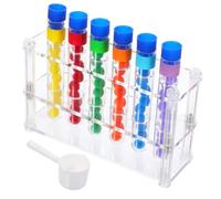ZUNOXAZ Kit Educativo Montessori de Clasificación Colores Arcoíris para Test Tubos con Bolas y Cucharas para Desarrollo de Habilidades Motoras y Matemáticas Preescolar