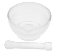 ZUNOXAZ Mortero de Vidrio Multifuncional con Base Estable para Moler Especias Hierbas y Resistente Altas Temperaturas Fácil de Limpiar y Uso Seguro Cocina y