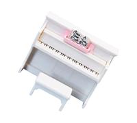 ZUNOXAZ Muebles Pequeños para Casa de Muñecas Mini Piano de Plástico Blanco Decoración Escena Miniatura y Accesorio para Foto