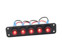 ZUNOXAZ Panel Interruptores Gang Rockers con LED Indicador para Coche Barco Camión Fácil Instalación Material Resistente Práctico y Duradero