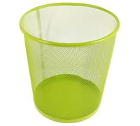 ZUNOXAZ Papelera Metálica sin Tapa Verde Mediana Cubo Redondo de Malla para Baño Oficina y Diseño Simple y Práctico para Organizar Residuos