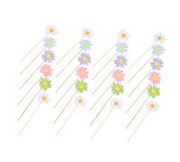 ZUNOXAZ Piezas inserto de pastel primeros de la magdalena de la margarita decoraciones de pasteles flores Insertar decoración de pastel en forma de margarita adornos de flores Madera