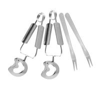 ZUNOXAZ Pinzas para Caracoles y Tenedores de Acero Inoxidable 4 Piezas Resorte, Multifuncionales para Cocina, Barbacoa y Restaurante, Utensilios de Cocina Compactos para Servir Alimentos