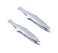 ZUNOXAZ Pinzas para Pescado de Acero Inoxidable Multifuncionales, Tamaño Compacto, Resistentes y Portátiles, para Cocina y Retirar Espinas y Plumas de Pollo, Pack 2 Unidades