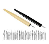 ZUNOXAZ Plumas de Inmersión para Dibujo y Caligrafía Set de 2 Portapuntas de Madera Transparente y Negro con 20 Plumillas Intercambiables para Cómics Manga E Ilustración Artística