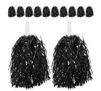 ZUNOXAZ Pompones de Porristas Mango Ergonómico 20 G Color Negro 12 Unidades - Accesorios Deportivos para Animar Fútbol Americano Baile y Eventos de Espíritu de Equipo
