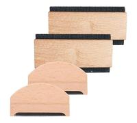 ZUNOXAZ Quitapelusas Manual para Ropa de Madera de Haya, Peine Doble Cara Negro para Suéteres y Prendas de Punto, 4 Piezas Portátiles para Eliminar Bolitas y Pelusas en Prendas de